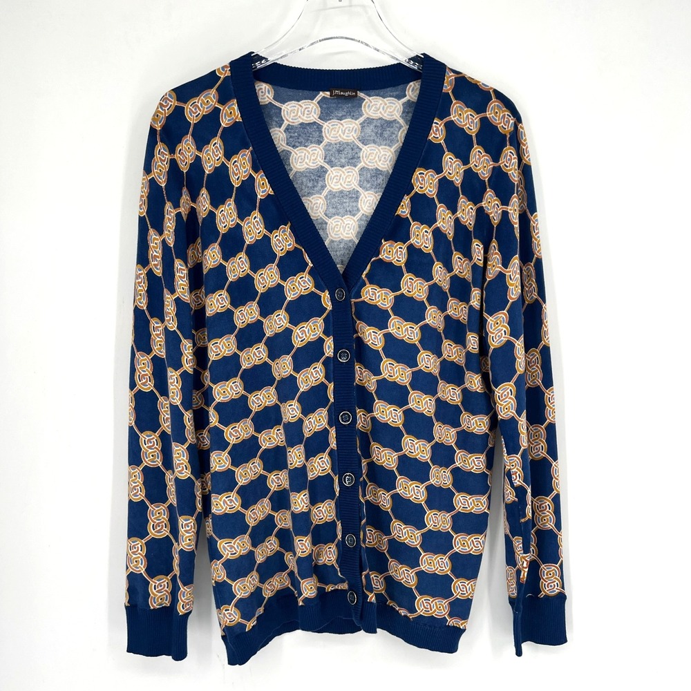 J Mclaughlin Cardigan Womens L Sweater Preppy Old Money Academia‎